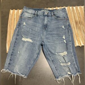 Wild Fable Womens Denim Shorts Size 6 High Rise Bike Shorts Destroyed